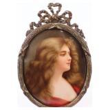 Portrait Miniature in Brass Frame