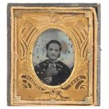 Cased Tintype Portrait of Young Woman