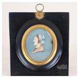 1846 Portrait Miniature of a Woman w/ Blue Bonnett