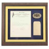 Sydney Kerkis Found U.S. Belt Plate & Letter