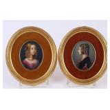 Pair H.L. Signed Portrait Miniatures