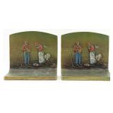 The Angelus Cast-Metal Bookends