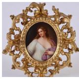 Portrait Miniature in Ornate Carved Frame