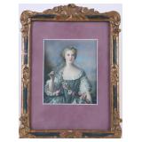 Framed Portrait Miniature of Woman in Blue