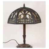 Art Nouveau Slag Glass Table Lamp
