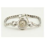 14k White Gold Diamond Mathey Tissot Ladies Watch