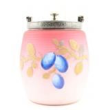 Pink Opaline Glass Biscuit Jar