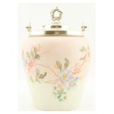 Floral Opaline Glass Biscuit Jar