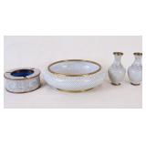 Cloisonne Bowl, Vases and Ashtray