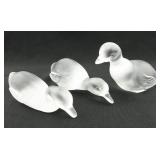 3 Baccarat Glass Waterfowl Figures