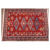 Red Geometric Flatweave Rug