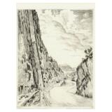 Lyman Byxbe 'Thompson Canyon' Signed Etching