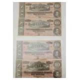 4 Confederate $10 Notes