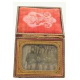 Ambrotype 3 Soldiers & American Flag Portrait