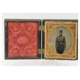 Ruby Glass Ambrotype of a Soldier