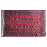 Red Tribal Gul Hand-Knotted Rug