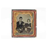 Cousins Henry and Anna Latham Tintype