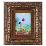Tanny Red Balloon Enamel on Copper Plaque