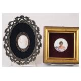 Framed Cameo and Porcelain Plaque Pair