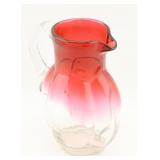 Cranberry-to-Clear Glass Pitcher