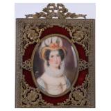 Female Portrait Miniature in Ornate Frame