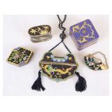 Cloisonne Boxes and Ornaments, Group of Five