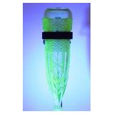 Vaseline Uranium Glass Car Vase w/ Bracket