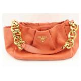 Prada Coral Leather Shoulder Bag