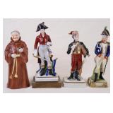 Porcelain Figural Group Soldiers, Drummer, Monk