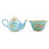 Plique-ï¿½-jour Teapot and Bowl
