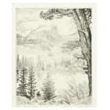 Lyman Byxbe 'Hallett's Peak' Signed Etching