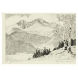 Lyman Byxbe 'Longs Peak' Signed Etching #1