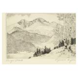 Lyman Byxbe 'Longs Peak' Signed Etching #2