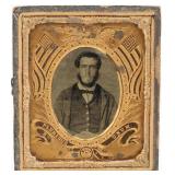 Tintype Portrait of a Gentleman w/ Flags