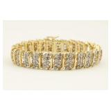 14k Gold Clear-Stone Link Bracelet