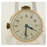 9 Karat Gold Swiss Roman Numeral Pendant Watch