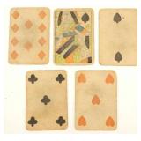 Five Antique Playing Cards