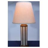 Large MCM Suede & Wood Lamp