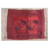 Red and Blue Geometric Rug