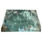 Green Chinese Floral Area Rug