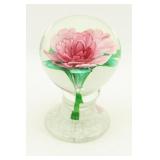 Art Glass Floral Paperweight