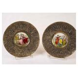Pair Spanish Metal Wall Plaques