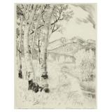 Lyman Byxbe 'Longs in Autumn' Signed Etching