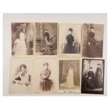 Eight Cabinet Cards of Young Women