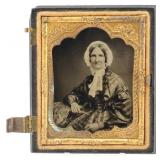 Ruby Glass Ambrotype of an Older Woman