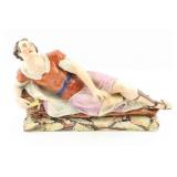 Staffordshire Pottery Reclining Male Figurine