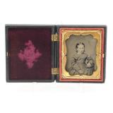 Tintype of Seated Girl in Union Case