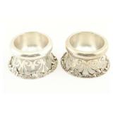 Pair of Ornate Sterling Silver Open Salts