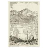 Lyman Byxbe 'Longs Peak' Signed Etching