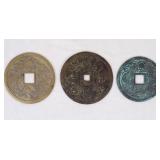 3 Chinese Cash-Style Medallions